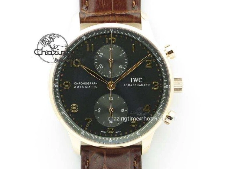 MIROTIME 0113 Portuguese IW5444 SS White Dial Blue Numbers On Blue Leather Strap A Modern 7258